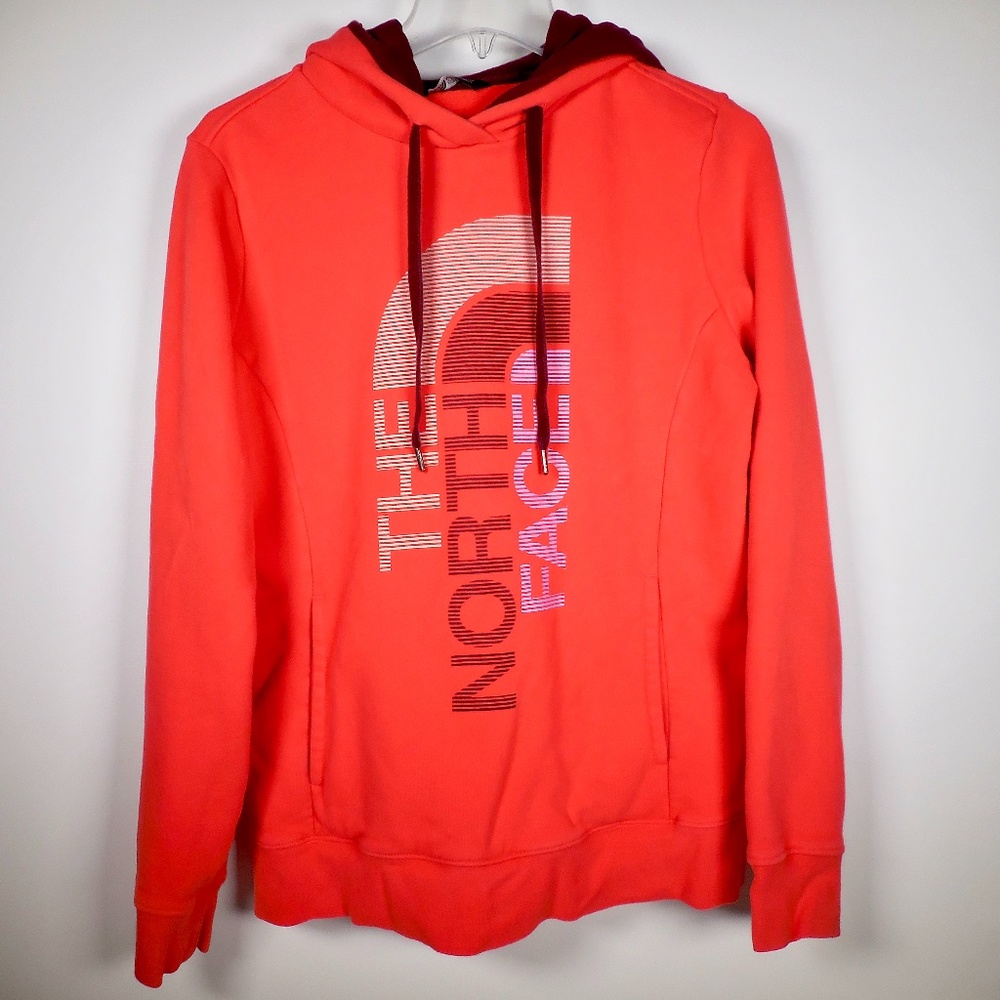 The North Face Orange M Pullover Hoodie Sweatshirt Half Dome
